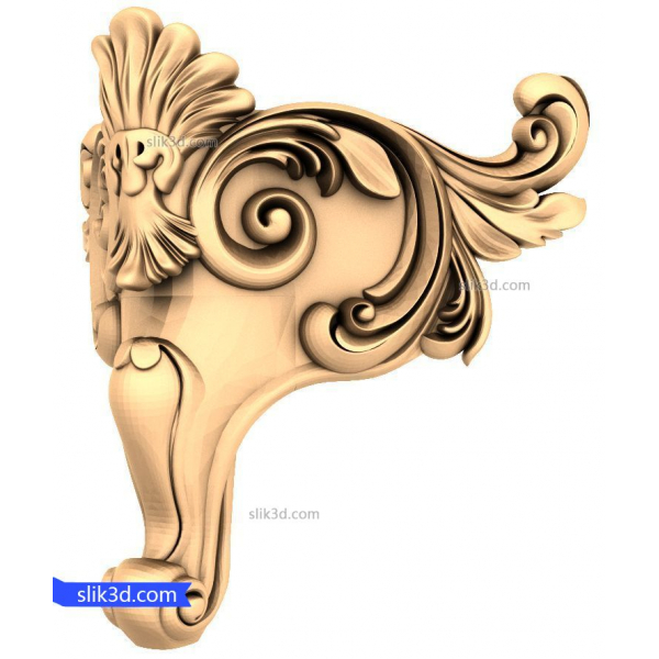 Antike Eleganz Eckhalterung 3D STL Modell