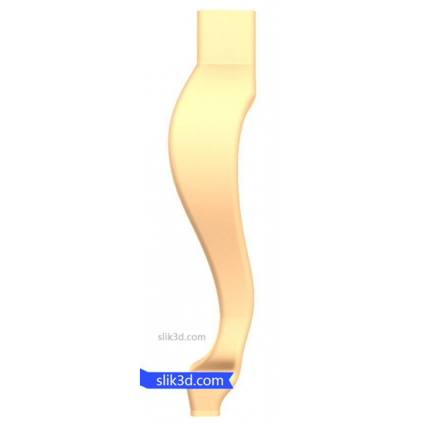 Elegant Curved Leg 3D Model for CNC