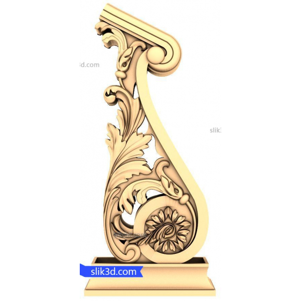 Majestic Leaf Bracket 3D STL Model for CNC Router Majestic Leaf Bracket 3D STL Model for CNC Router