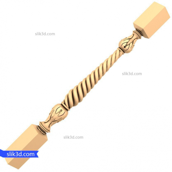 Balaustra Twisted Elegance modello 3D STL per CNC Balaustra Twisted Elegance modello 3D STL per CNC