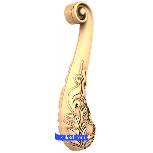 โมเดล 3D STL Rococo Scroll ที่หรูหราสำหรับ CNC