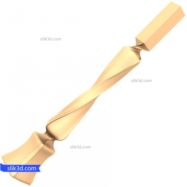 Twisted Elegance Baluster 3D STL model pro CNC