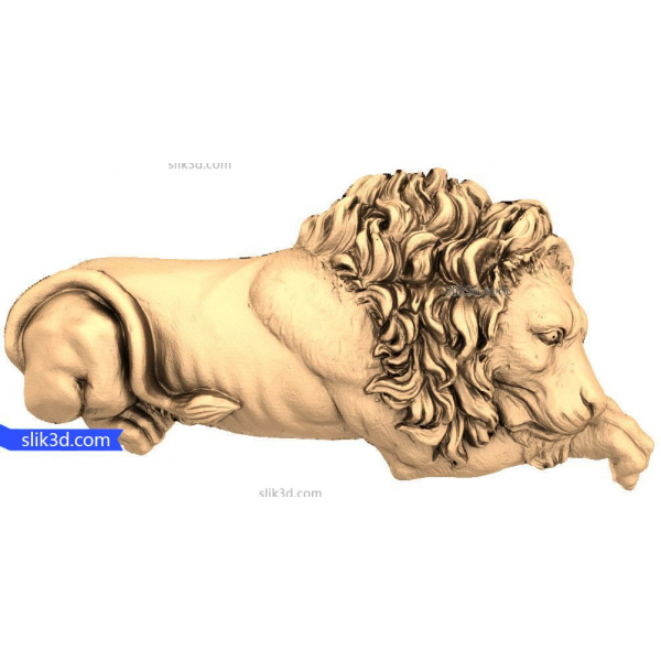 Majestic Lion Bracket 3D STL Model for CNC Router