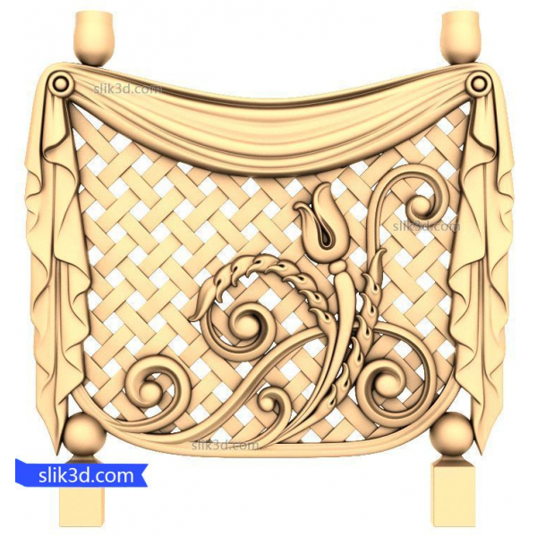 Floral Elegance Panel 3D Model for CNC Routing Floral Elegance Panel 3D Model for CNC Routing