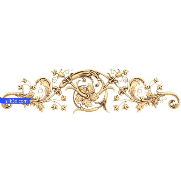 Modanatura sinfonia floreale - Modello STL 3D per CNC