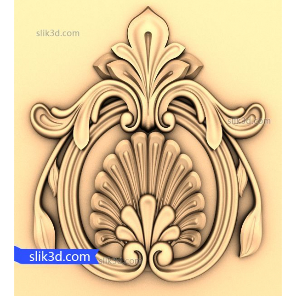Regal Shell Ornament 3D STL Model Regal Shell Ornament 3D STL Model