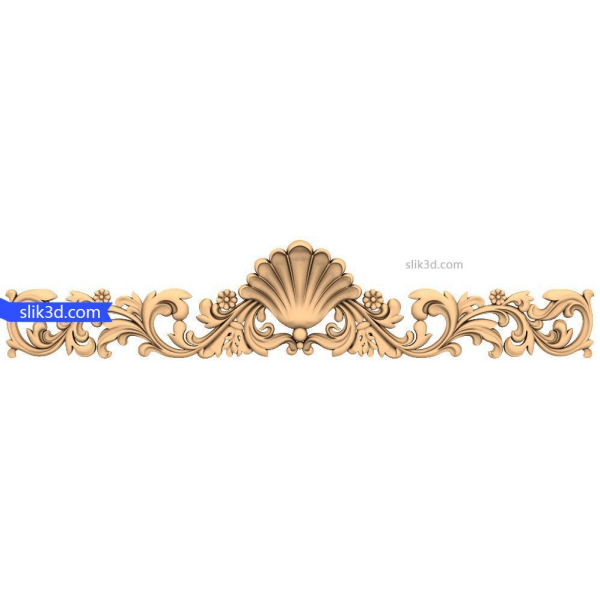 Ornamental Shell Frieze 3D STL Model til CNC Ornamental Shell Frieze 3D STL Model til CNC
