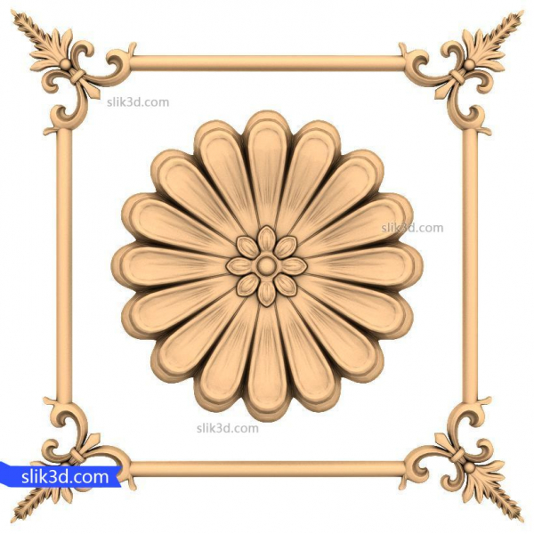 Exquisite Floral Elegance 3D Relief for CNC