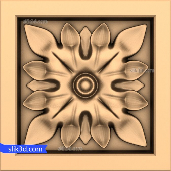 Floral Radiance Relief - CNC 라우터용 3D STL 모델 Floral Radiance Relief - CNC 라우터용 3D STL 모델
