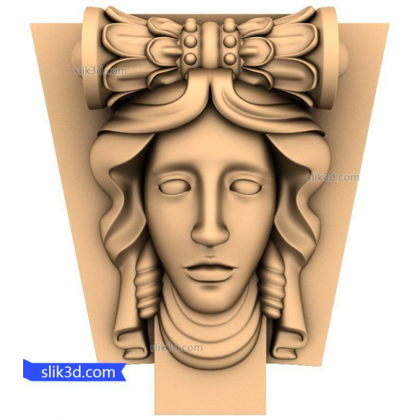 Classical Caryatid Relief 3D STL Model for CNC