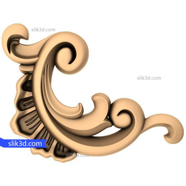 Baroque Flourish 3D Model for CNC and 3D Printing