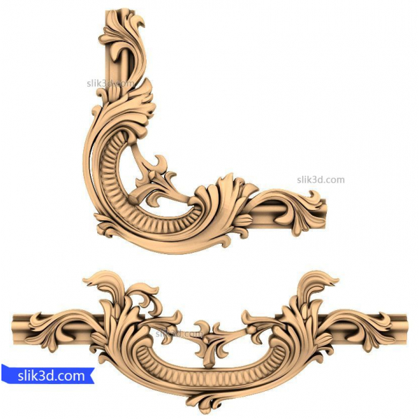 Baroque Elegance Corner Decor: 3D Model for CNC