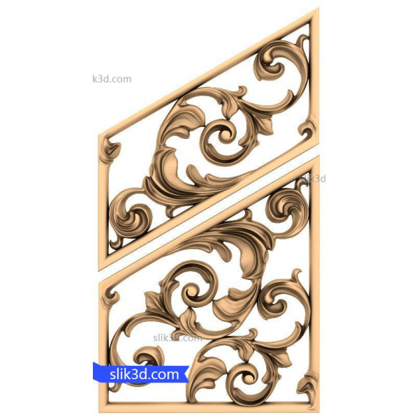 Floral Elegance Panel 3D STL Model for CNC