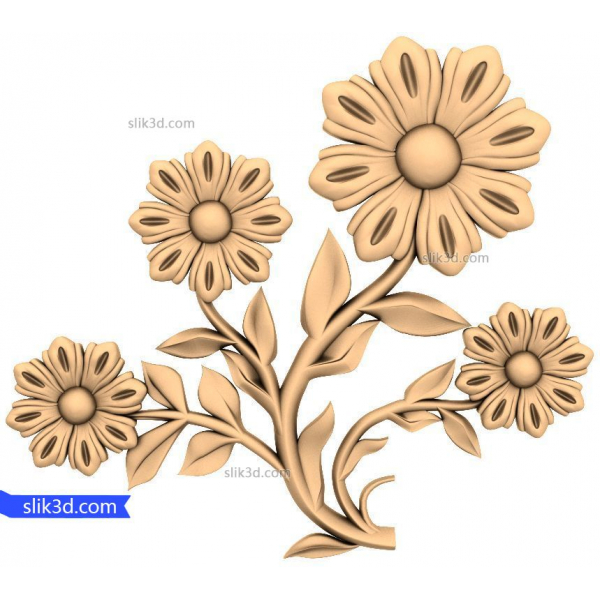Floral Symphony 3D STL Model for CNC and 3D Printing