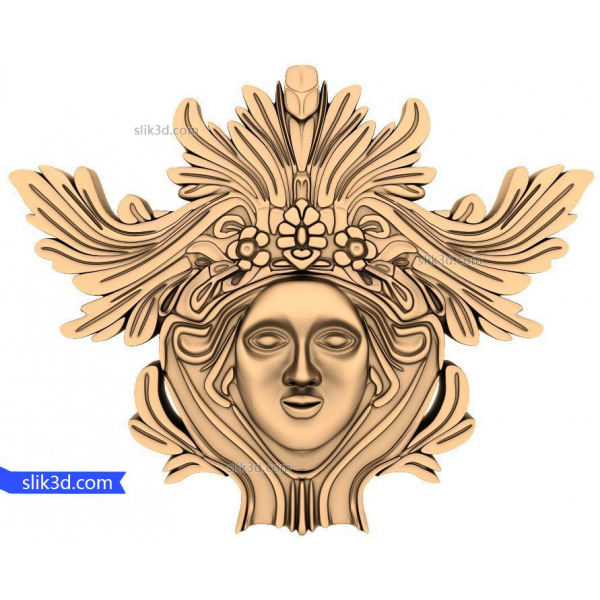 Majestic Floral Empress: 3D STL Model for CNC and 3D Printing