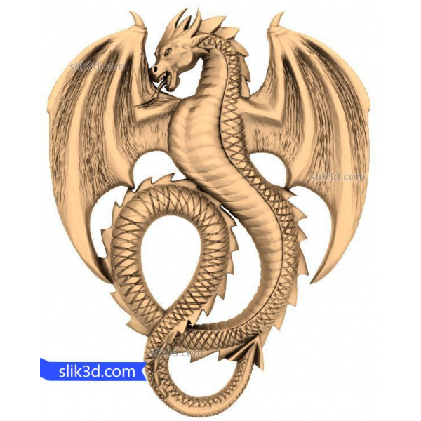 Winged Serpent 3D STL-model til CNC- og 3D-print