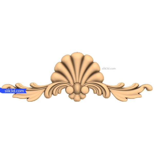 Elegance Shell Applique 3D Model for CNC