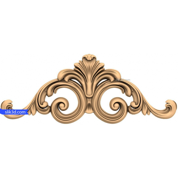 Modello STL 3D con cresta a spirale barocca per router CNC Modello STL 3D con cresta a spirale barocca per router CNC