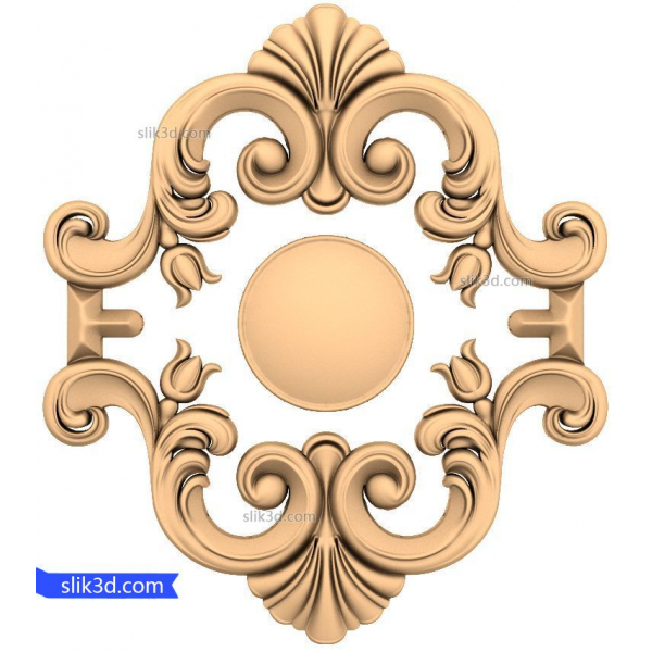 Floral Elegance Medallion 3D STL Model for CNC Floral Elegance Medallion 3D STL Model for CNC
