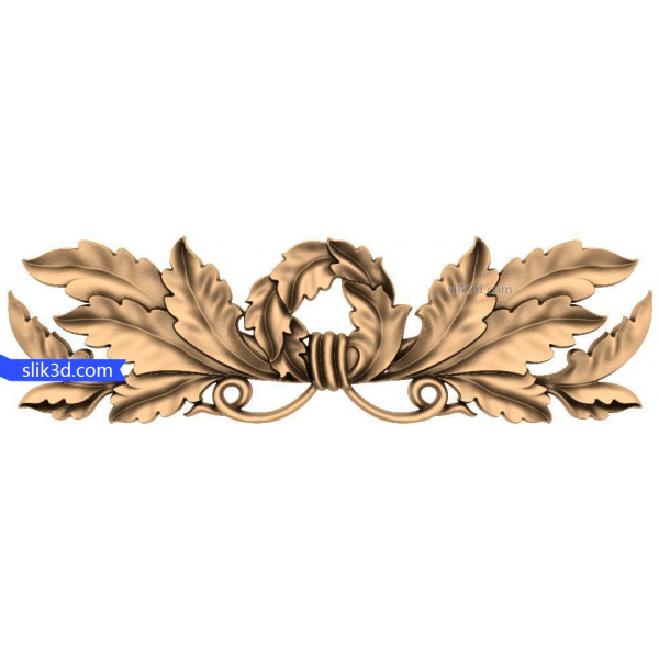 Barokní 3D model Laurel Flourish pro CNC Barokní 3D model Laurel Flourish pro CNC