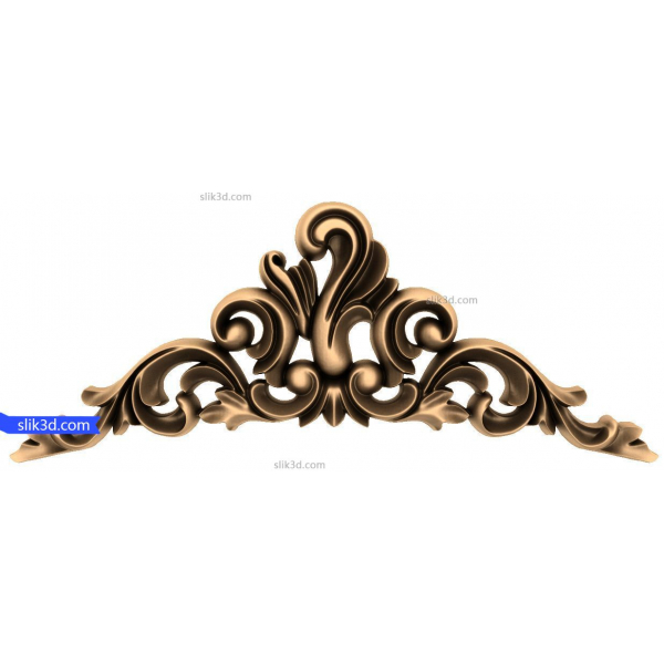 แบบจำลอง 3D STL ของ Baroque Flourish Crest สำหรับ CNC