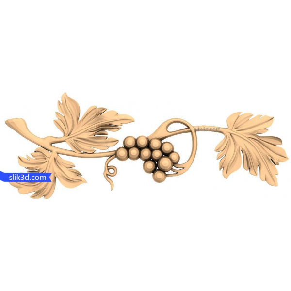 Grape Vine Elegance 3D Relief Model