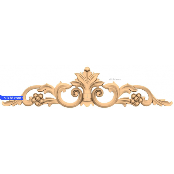 Baroque Flourish 3D STL Model kwa CNC na 3D Printing
