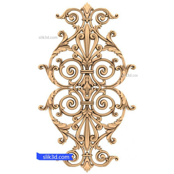 Regal Flourish Panel 3D STL Model for CNC