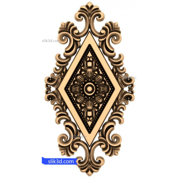 Baroque Floral Emblem 3D STL Model for CNC Baroque Floral Emblem 3D STL Model for CNC