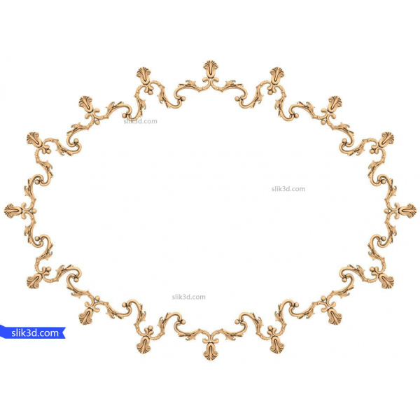 Victorian Flourish Frame 3D STL Model Victorian Flourish Frame 3D STL Model