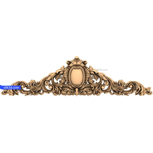 Rococo Flourish Decorative Panel 3D STL Model Rococo Flourish Decorative Panel 3D STL Model