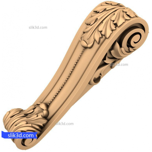 Ornate Flourish Bracket 3D Model for CNC Ornate Flourish Bracket 3D Model for CNC