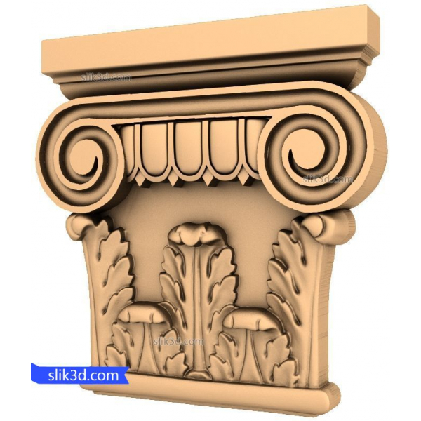 Majestic Ionic Capital 3D STL Model for CNC Majestic Ionic Capital 3D STL Model for CNC