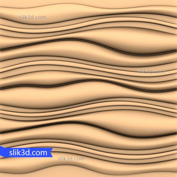 Wave Serenity Panel - STL 3D Model for CNC and 3D Printing Wave Serenity Panel - STL 3D Model for CNC and 3D Printing