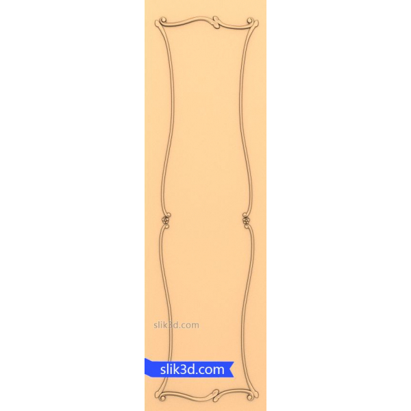 Elegantní 3D model secesního rámu pro CNC a 3D tisk