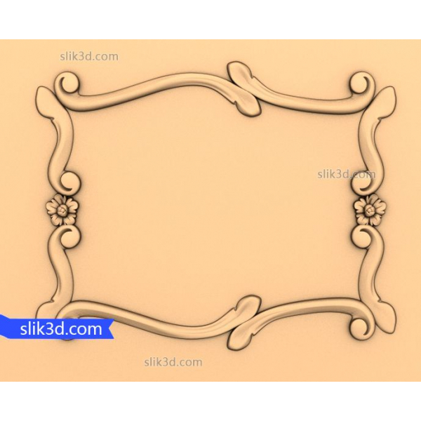 Floral Elegance Frame 3D STL Model til CNC Floral Elegance Frame 3D STL Model til CNC