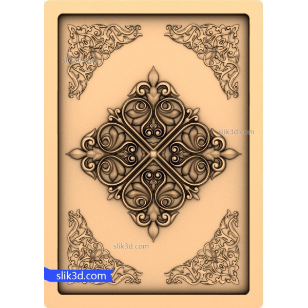 Udsmykket Flourish Panel 3D STL Model til CNC Udsmykket Flourish Panel 3D STL Model til CNC