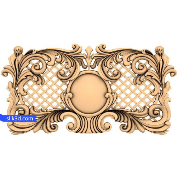 Ornate Baroque Panel 3D Model for CNC
