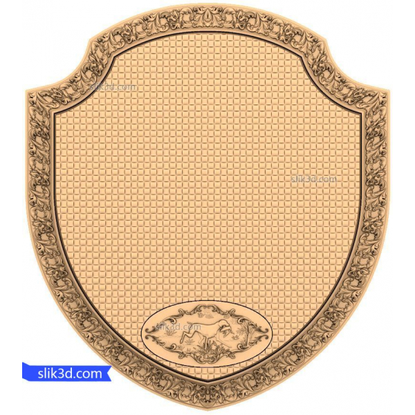 Elegant Ornate Shield Panel 3D STL Model Elegant Ornate Shield Panel 3D STL Model