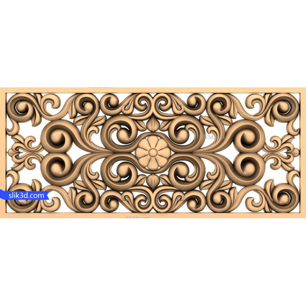 3D Floral Arabesque Panel til CNC og 3D print 3D Floral Arabesque Panel til CNC og 3D print