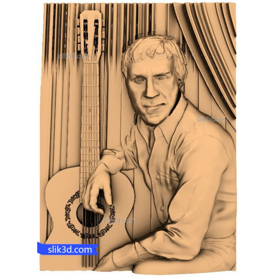 Bas-relief "Vladimir Vysotsky" | STL - 3D model for CNC