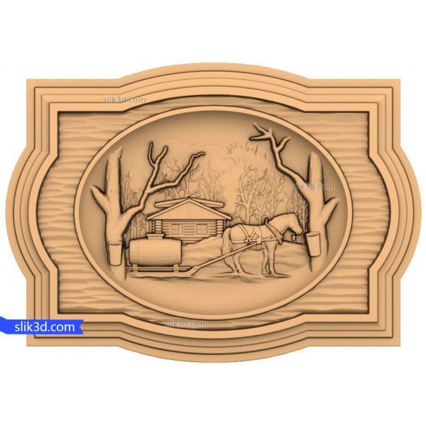Exquisite Countryside Winter Scene 3D Model for CNC