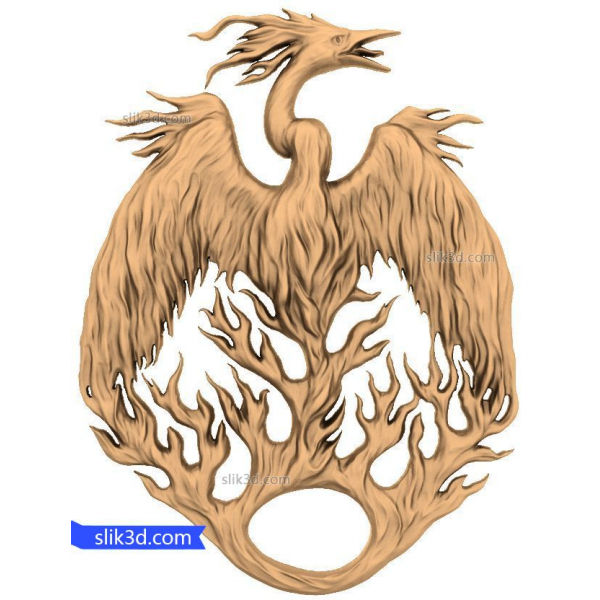 Phoenix Rising 3D STL Model for CNC