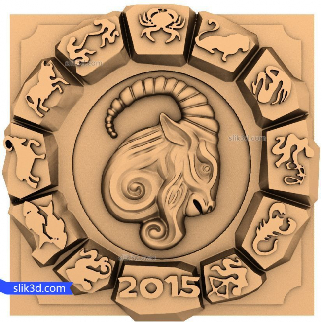 Bas-relief "signs of the Zodiac #2" | STL - 3D model for CNC