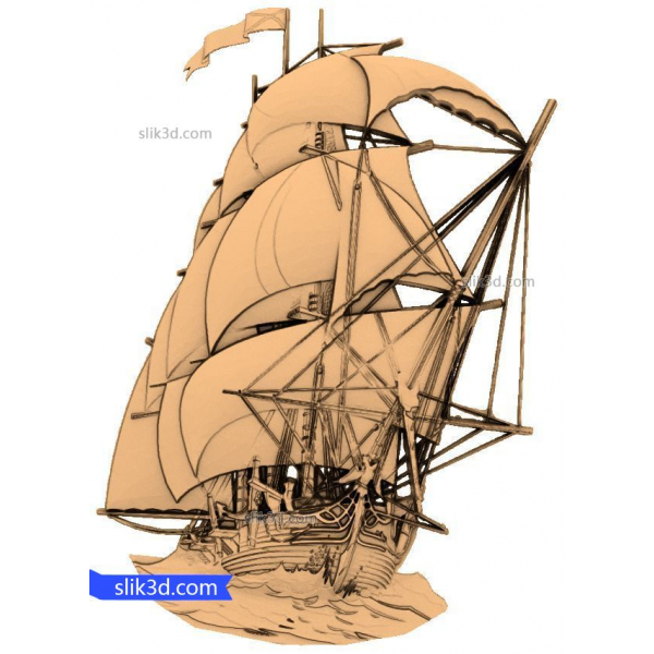 Majestic Sails 3D STL Model for CNC Router Majestic Sails 3D STL Model for CNC Router