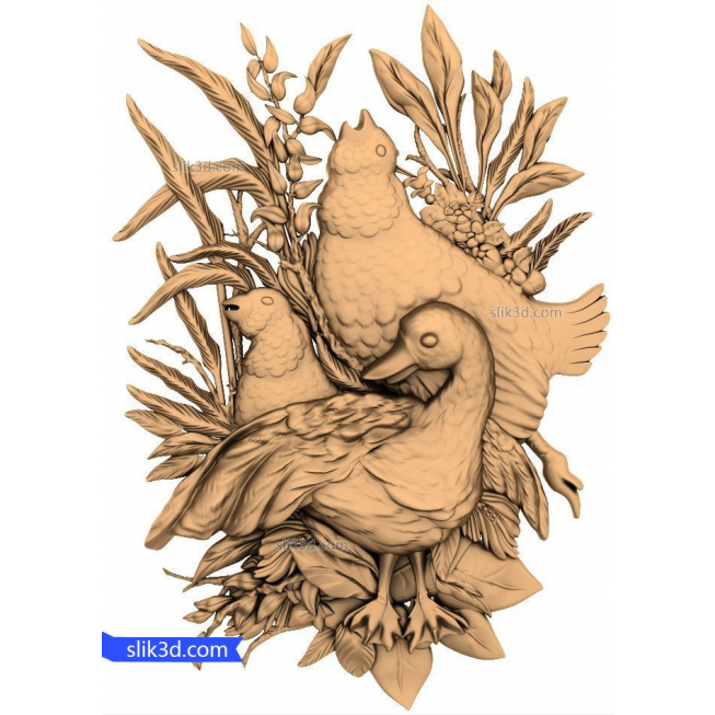 Bas-relief "Chicken" | STL - 3D model for CNC