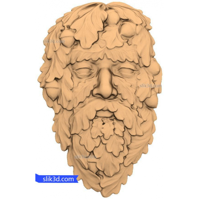 Bas-relief "face of the acorns" | STL - 3D model for CNC