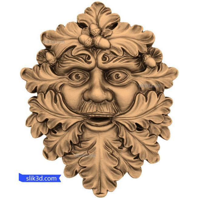 Bas-relief "Face from the leaves #2" | STL - 3D model for CNC