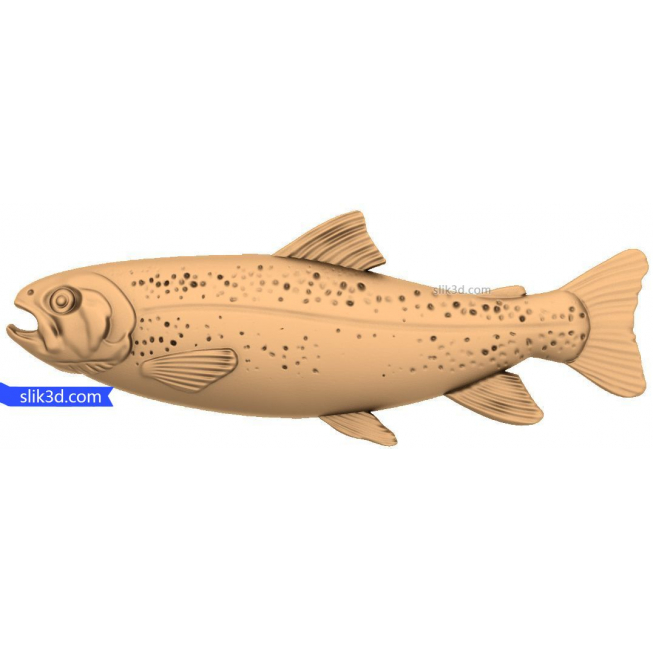 Bas-relief "Salmon" | STL - 3D model for CNC