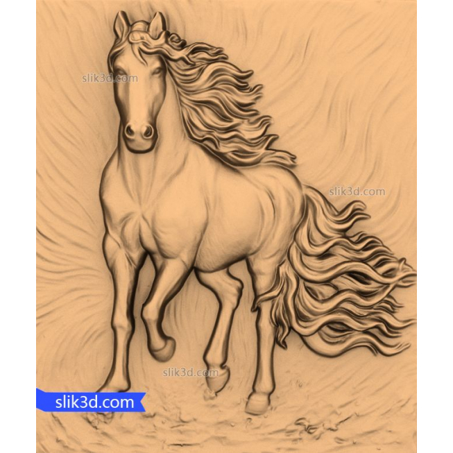Bas-relief "Horse #3" | STL - 3D model for CNC